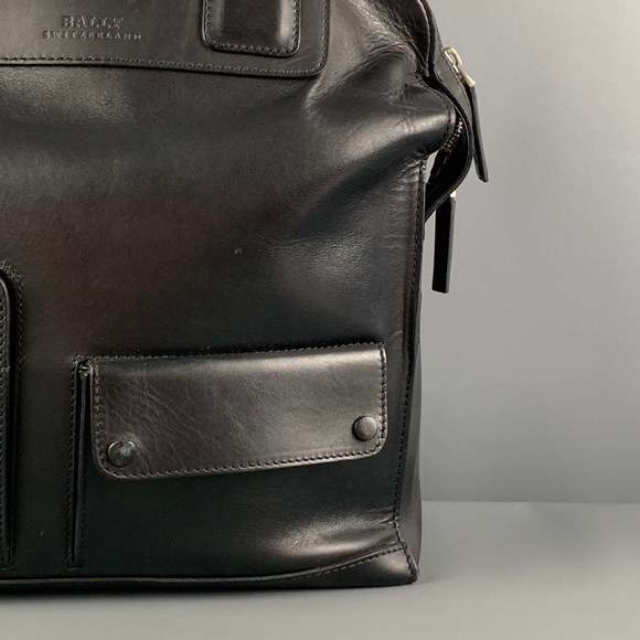 BALLY Black Leather Top Handles Tote Bag - Picture 3 of 11